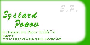 szilard popov business card